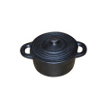 LFGB approved cast iron mini cocotte, black mini pot